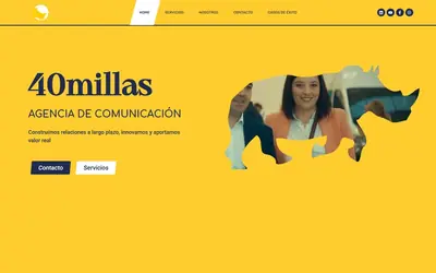 Portada de la web de 40 Millas, agencia de comunicación