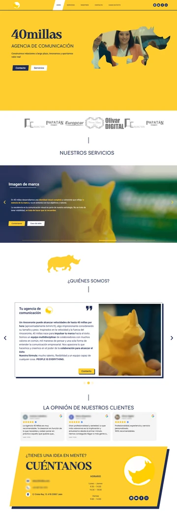Diseño de la web de 40 Millas