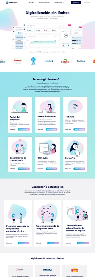 Diseño de la web de NormaPro