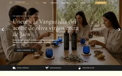 Portada de la web de Saturnino Arias, aceite de oliva