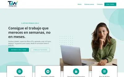 Portada de la web de Training2Work, formación para el empleo
